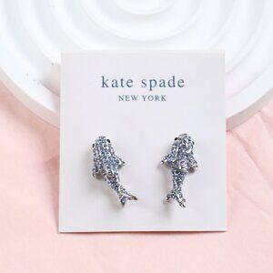 Kate Spade - California Dreaming Shark Blue Stud Earrings Silver